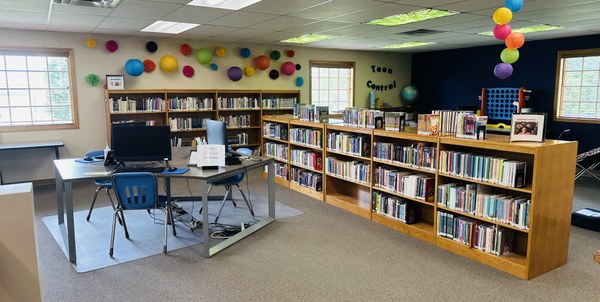 Library computers station. Library computer station.